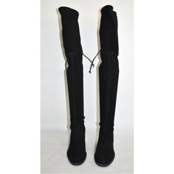 $800 STUART WEITZMAN Urban Over the Knee Boot BLACK BLOCK SUEDE 8 - Picture 3 of 10